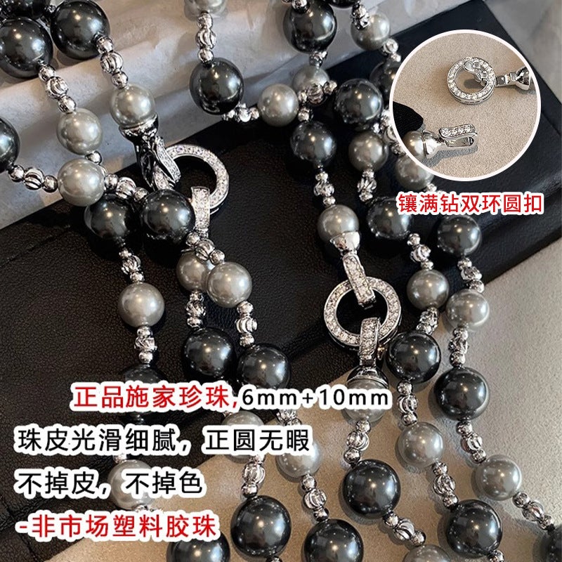Tahitian Mixed Color Pearl Necklace Women'S Accessible Luxury High-End Long Sweater Chain Elegant Neck Necklace - Image 4